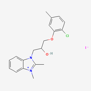 1-(2-Chloro-5-methylphenoxy)-3-(2,3-dimethylbenzimidazol-3-ium-1-yl)propan-2-ol;iodide