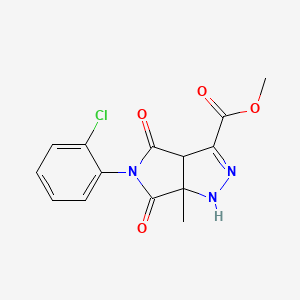 molecular formula C14H12ClN3O4 B5247727 methyl 5-(2-chlorophenyl)-6a-methyl-4,6-dioxo-1,3a,4,5,6,6a-hexahydropyrrolo[3,4-c]pyrazole-3-carboxylate 