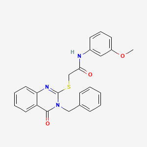 molecular formula C24H21N3O3S B5247747 2-(3-benzyl-4-oxoquinazolin-2-yl)sulfanyl-N-(3-methoxyphenyl)acetamide 