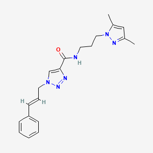 molecular formula C20H24N6O B5247779 N-[3-(3,5-dimethyl-1H-pyrazol-1-yl)propyl]-1-[(2E)-3-phenyl-2-propen-1-yl]-1H-1,2,3-triazole-4-carboxamide 