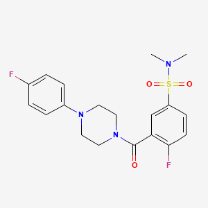 4-fluoro-3-{[4-(4-fluorophenyl)-1-piperazinyl]carbonyl}-N,N-dimethylbenzenesulfonamide