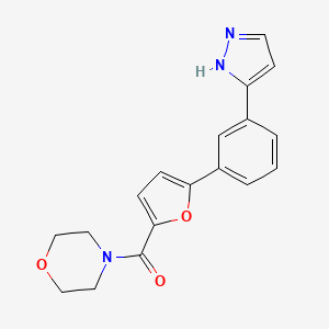 molecular formula C18H17N3O3 B5247803 morpholin-4-yl-[5-[3-(1H-pyrazol-5-yl)phenyl]furan-2-yl]methanone 