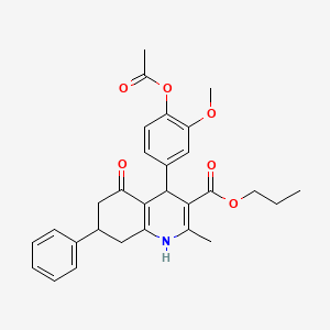 molecular formula C29H31NO6 B5247818 Propyl 4-[4-(acetyloxy)-3-methoxyphenyl]-2-methyl-5-oxo-7-phenyl-1,4,5,6,7,8-hexahydroquinoline-3-carboxylate 