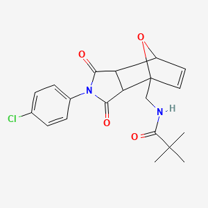 molecular formula C20H21ClN2O4 B5247834 N-[[2-(4-chlorophenyl)-1,3-dioxo-7,7a-dihydro-3aH-4,7-epoxyisoindol-4-yl]methyl]-2,2-dimethylpropanamide 