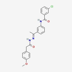 3-chloro-N-(3-{N-[(4-methoxyphenyl)acetyl]ethanehydrazonoyl}phenyl)benzamide