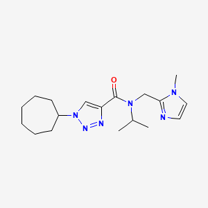 molecular formula C18H28N6O B5247868 1-cycloheptyl-N-isopropyl-N-[(1-methyl-1H-imidazol-2-yl)methyl]-1H-1,2,3-triazole-4-carboxamide 