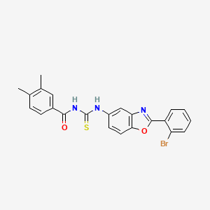 N-{[2-(2-bromophenyl)-1,3-benzoxazol-5-yl]carbamothioyl}-3,4-dimethylbenzamide