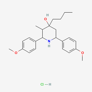 4-butyl-2,6-bis(4-methoxyphenyl)-3-methylpiperidin-4-ol;hydrochloride