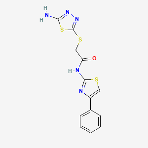 2-[(5-amino-1,3,4-thiadiazol-2-yl)sulfanyl]-N-(4-phenyl-1,3-thiazol-2-yl)acetamide