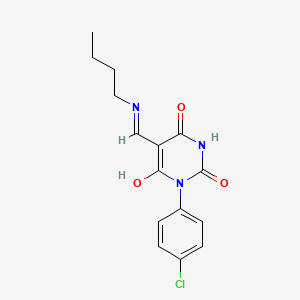 5-(Butyliminomethyl)-1-(4-chlorophenyl)-6-hydroxypyrimidine-2,4-dione