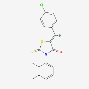 molecular formula C18H14ClNOS2 B5247989 (5Z)-5-[(4-chlorophenyl)methylidene]-3-(2,3-dimethylphenyl)-2-sulfanylidene-1,3-thiazolidin-4-one 