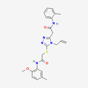 molecular formula C24H27N5O3S B5247992 2-[5-({2-[(2-methoxy-5-methylphenyl)amino]-2-oxoethyl}sulfanyl)-4-(prop-2-en-1-yl)-4H-1,2,4-triazol-3-yl]-N-(2-methylphenyl)acetamide 