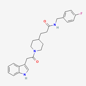 N-(4-fluorobenzyl)-3-[1-(1H-indol-3-ylacetyl)-4-piperidinyl]propanamide