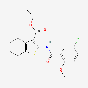 molecular formula C19H20ClNO4S B5248004 ETHYL 2-(5-CHLORO-2-METHOXYBENZAMIDO)-4,5,6,7-TETRAHYDRO-1-BENZOTHIOPHENE-3-CARBOXYLATE 