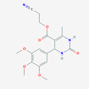 molecular formula C18H21N3O6 B5248011 2-Cyanoethyl 6-methyl-2-oxo-4-(3,4,5-trimethoxyphenyl)-1,2,3,4-tetrahydropyrimidine-5-carboxylate 