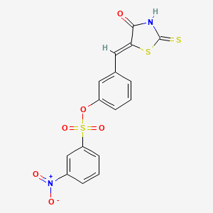 3-[(4-oxo-2-thioxo-1,3-thiazolidin-5-ylidene)methyl]phenyl 3-nitrobenzenesulfonate