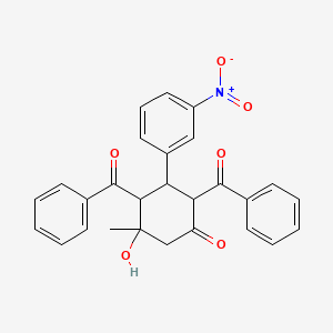 2,4-dibenzoyl-5-hydroxy-5-methyl-3-(3-nitrophenyl)cyclohexanone