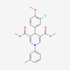 molecular formula C23H22ClNO5 B5248074 dimethyl 4-(3-chloro-4-methoxyphenyl)-1-(3-methylphenyl)-1,4-dihydro-3,5-pyridinedicarboxylate 