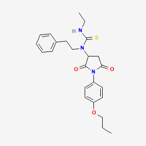 N-[2,5-dioxo-1-(4-propoxyphenyl)-3-pyrrolidinyl]-N'-ethyl-N-(2-phenylethyl)thiourea