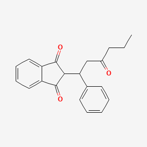 molecular formula C21H20O3 B5248095 2-(3-Oxo-1-phenylhexyl)indene-1,3-dione 