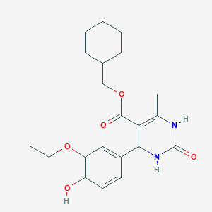 molecular formula C21H28N2O5 B5248134 Cyclohexylmethyl 4-(3-ethoxy-4-hydroxyphenyl)-6-methyl-2-oxo-1,2,3,4-tetrahydropyrimidine-5-carboxylate 