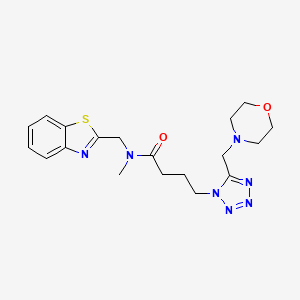 N-(1,3-benzothiazol-2-ylmethyl)-N-methyl-4-[5-(4-morpholinylmethyl)-1H-tetrazol-1-yl]butanamide