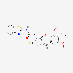 molecular formula C22H19N3O5S3 B5248193 N-1,3-benzothiazol-2-yl-2-[4-oxo-2-thioxo-5-(3,4,5-trimethoxybenzylidene)-1,3-thiazolidin-3-yl]acetamide 