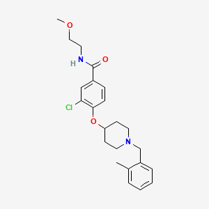 molecular formula C23H29ClN2O3 B5248219 3-chloro-N-(2-methoxyethyl)-4-{[1-(2-methylbenzyl)-4-piperidinyl]oxy}benzamide 