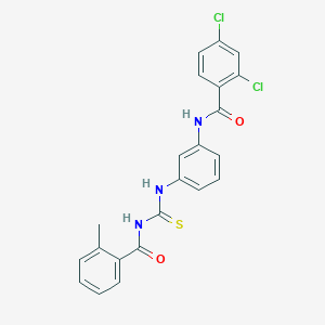 molecular formula C22H17Cl2N3O2S B5248227 2,4-dichloro-N-[3-({[(2-methylphenyl)carbonyl]carbamothioyl}amino)phenyl]benzamide 