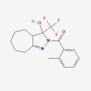 [3-Hydroxy-3-(trifluoromethyl)-3a,4,5,6,7,8-hexahydrocyclohepta[c]pyrazol-2-yl]-(2-methylphenyl)methanone