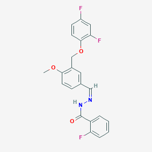 molecular formula C22H17F3N2O3 B5248234 N'-{3-[(2,4-difluorophenoxy)methyl]-4-methoxybenzylidene}-2-fluorobenzohydrazide 