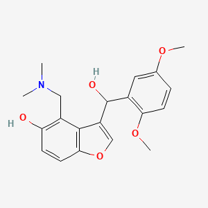 molecular formula C20H23NO5 B5248239 3-[(2,5-dimethoxyphenyl)(hydroxy)methyl]-4-[(dimethylamino)methyl]-1-benzofuran-5-ol 