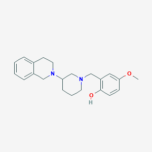 molecular formula C22H28N2O2 B5248243 2-{[3-(3,4-dihydro-2(1H)-isoquinolinyl)-1-piperidinyl]methyl}-4-methoxyphenol 