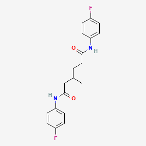 molecular formula C19H20F2N2O2 B5248244 N,N'-bis(4-fluorophenyl)-3-methylhexanediamide 