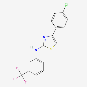 molecular formula C16H10ClF3N2S B5248259 4-(4-chlorophenyl)-N-[3-(trifluoromethyl)phenyl]-1,3-thiazol-2-amine 