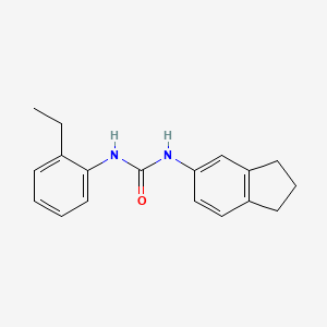 molecular formula C18H20N2O B5248262 N-(2,3-dihydro-1H-inden-5-yl)-N'-(2-ethylphenyl)urea 