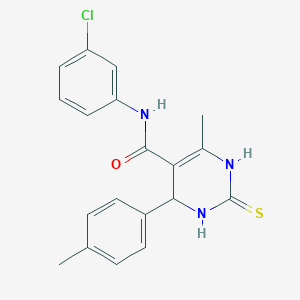 N-(3-chlorophenyl)-6-methyl-4-(4-methylphenyl)-2-sulfanylidene-3,4-dihydro-1H-pyrimidine-5-carboxamide