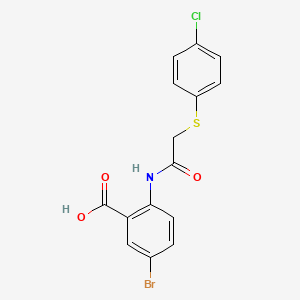 molecular formula C15H11BrClNO3S B5248273 5-Bromo-2-({[(4-chlorophenyl)sulfanyl]acetyl}amino)benzoic acid 