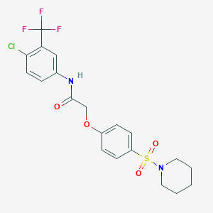 N-[4-chloro-3-(trifluoromethyl)phenyl]-2-[4-(1-piperidinylsulfonyl)phenoxy]acetamide