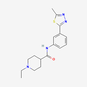 molecular formula C17H22N4OS B5248316 1-ethyl-N-[3-(5-methyl-1,3,4-thiadiazol-2-yl)phenyl]-4-piperidinecarboxamide 