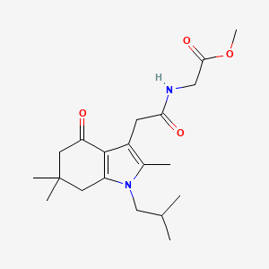 methyl N-[(1-isobutyl-2,6,6-trimethyl-4-oxo-4,5,6,7-tetrahydro-1H-indol-3-yl)acetyl]glycinate