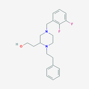 molecular formula C21H26F2N2O B5248393 2-[4-(2,3-difluorobenzyl)-1-(2-phenylethyl)-2-piperazinyl]ethanol 