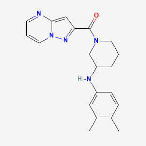 molecular formula C20H23N5O B5248436 [3-(3,4-Dimethylanilino)piperidin-1-yl]-pyrazolo[1,5-a]pyrimidin-2-ylmethanone 