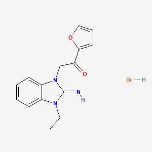 molecular formula C15H16BrN3O2 B5248467 2-(3-ethyl-2-imino-2,3-dihydro-1H-benzimidazol-1-yl)-1-(2-furyl)ethanone hydrobromide 