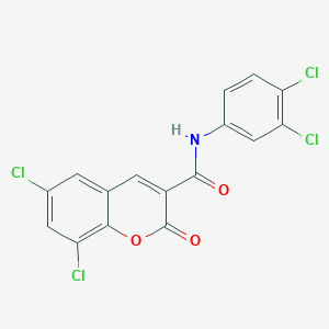 molecular formula C16H7Cl4NO3 B5248504 6,8-dichloro-N-(3,4-dichlorophenyl)-2-oxo-2H-chromene-3-carboxamide 