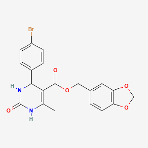 1,3-benzodioxol-5-ylmethyl 4-(4-bromophenyl)-6-methyl-2-oxo-1,2,3,4-tetrahydro-5-pyrimidinecarboxylate