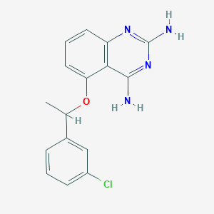molecular formula C16H15ClN4O B524852 5-(1-(3-Chlorophenyl)ethoxy)quinazoline-2,4-diamine 