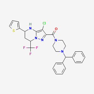 3-chloro-2-{[4-(diphenylmethyl)-1-piperazinyl]carbonyl}-5-(2-thienyl)-7-(trifluoromethyl)-4,5,6,7-tetrahydropyrazolo[1,5-a]pyrimidine