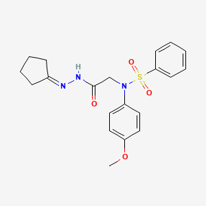 N-[(N'-CYCLOPENTYLIDENEHYDRAZINECARBONYL)METHYL]-N-(4-METHOXYPHENYL)BENZENESULFONAMIDE