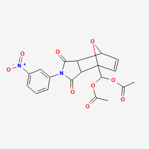 molecular formula C19H16N2O9 B5248556 [2-(3-NITROPHENYL)-1,3-DIOXO-1,2,3,3A,7,7A-HEXAHYDRO-4H-4,7-EPOXYISOINDOL-4-YL]METHYLENE DIACETATE CAS No. 6238-10-4